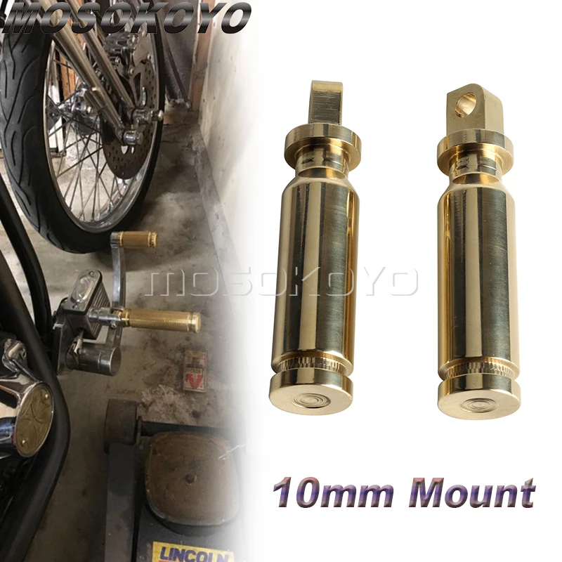 

Motorcycle Brass Foot Pegs Rear Front Footrest Pedal Passenger Footpeg For Harley Sportster XL 883 Dyna Softail Fat Boy Touring