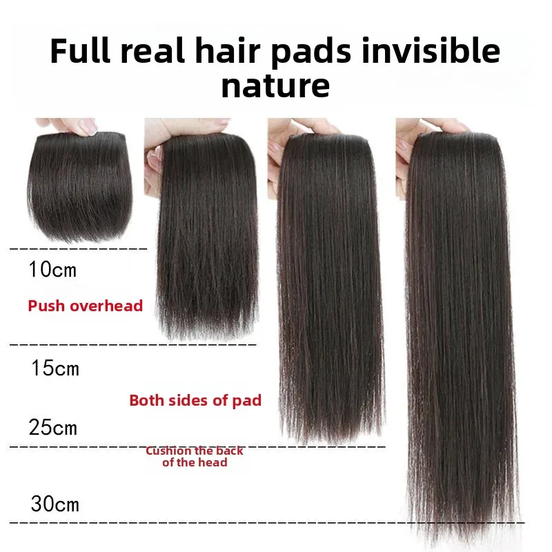 المرأة الشعر التمديد قطع الشعر الحقيقي غير مرئية الجانب رقيق شعر مستعار عالية أعلى الغراء على وصلات شعر مشط الألياف الآسيوية الشعر #1