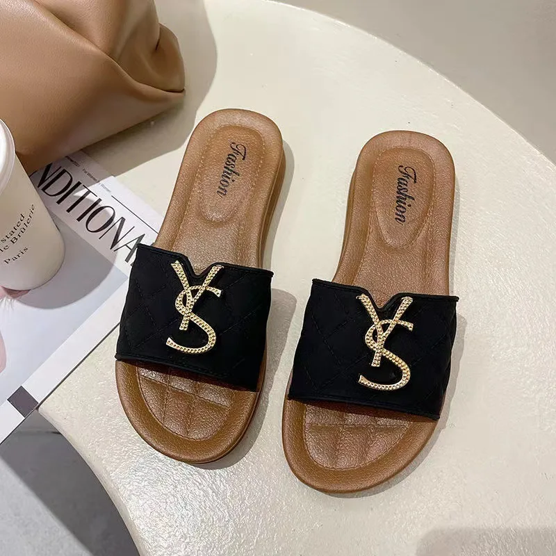 Summer Slippers Women Flat Luxury Outdoor Beach Flip Flops Female Sandals Trend Brand Design Slides Shoes Woman 2024 Big Size 42