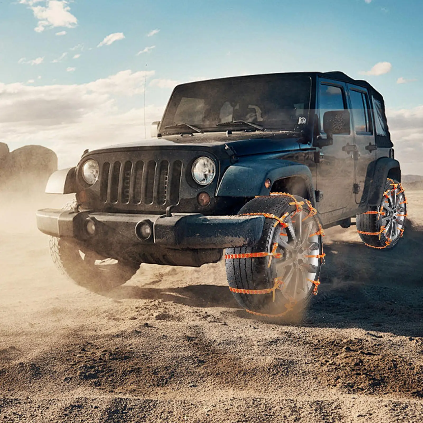 Snow Tire Chains 10 Pieces Snow Zip Ties For Tires Anti-Slip Wheel Zip Ties For Sedan SUV Truck Outdoor Winter Driving