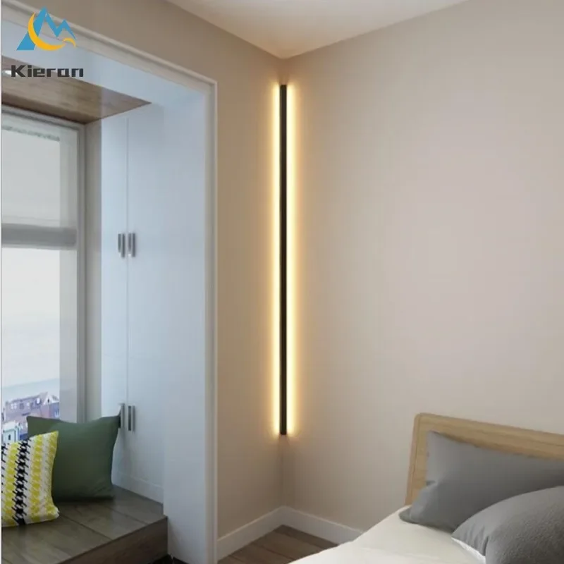 Nordic Modern Long Strip Led Wall Lamp Bedroom Dining Room Balcony Aisle Bedside Wall Lights  Living Room Decoration Wall Lamps