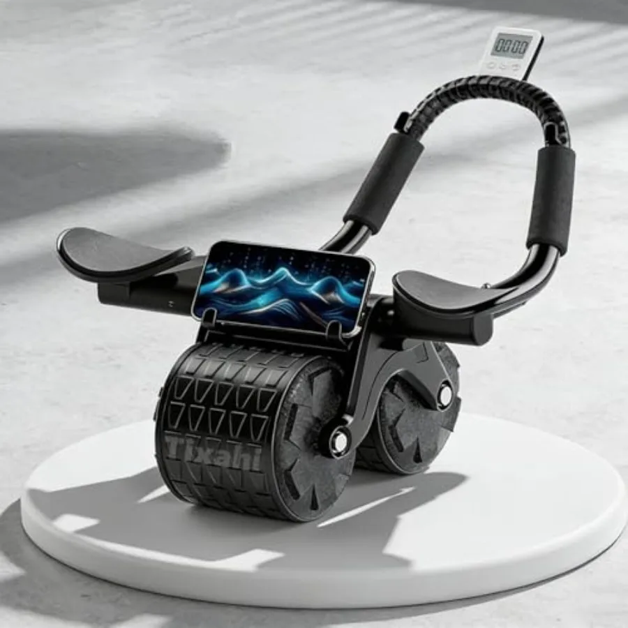 

Тренажер для пресса Ab Roller Wheel с таймером и ковриком для коленей, для тренировки мышц кора, домашний тренажер с опорой для локтей, красный, для укрепления пресса, для женщин