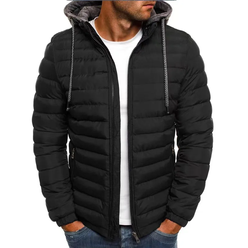 Giacca da uomo impermeabile con cappuccio da uomo autunno e inverno caldo piumino Street Fashion Casual Brand Outer Parka da uomo