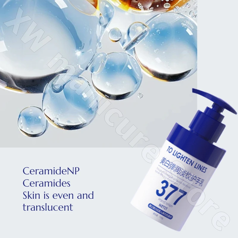 377 Loção para as mãos Creme para as mãos Hidrata profundamente e hidrata, desbota linhas finas, clareia e ilumina as mãos, melhora as mãos ásperas