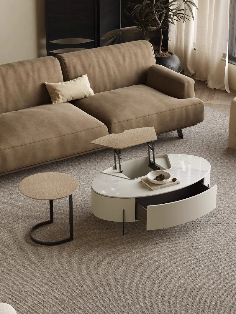 

Designer Oval Lifting Coffee Table Living Room Home High-End Minimalist Coffee Table