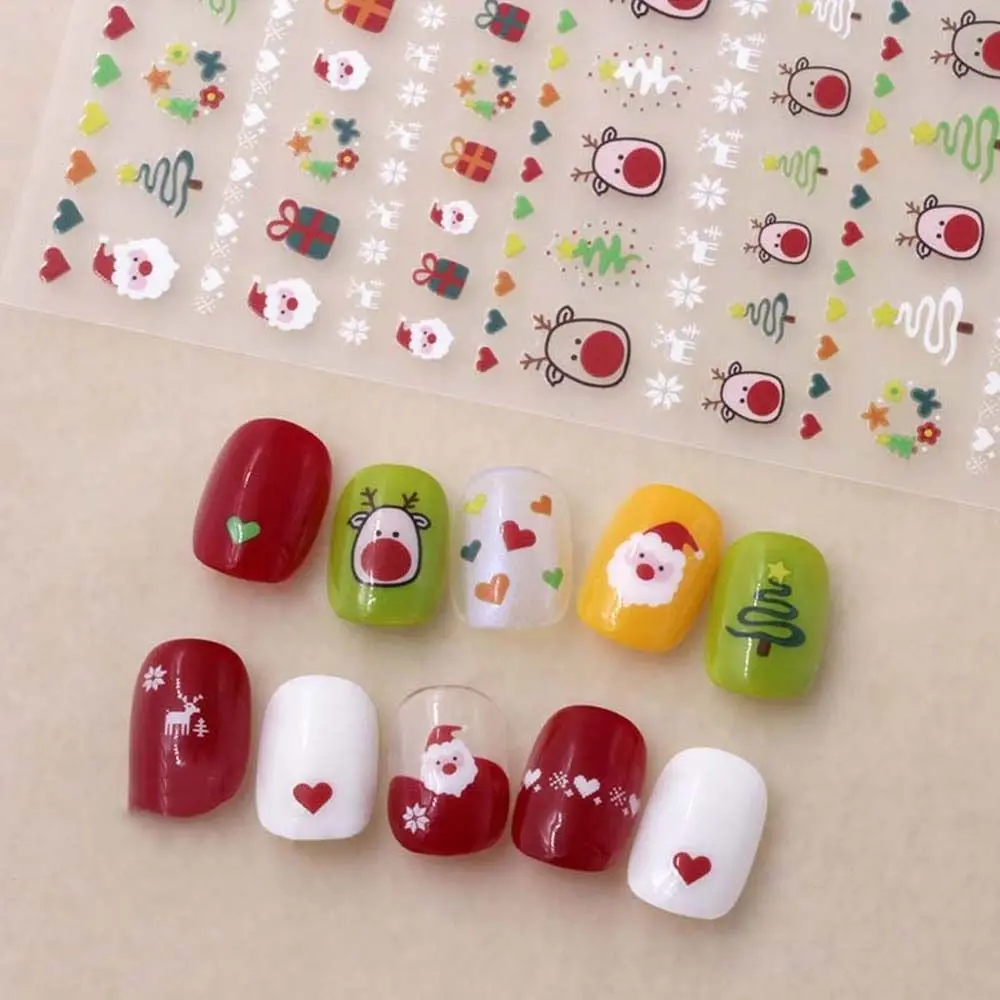 

Nail Art Manicure Accessories Cartoon Cat Christmas Nail Stickers Nail Art Decorations Bears Nail Decals Cartoon Nail Stickers