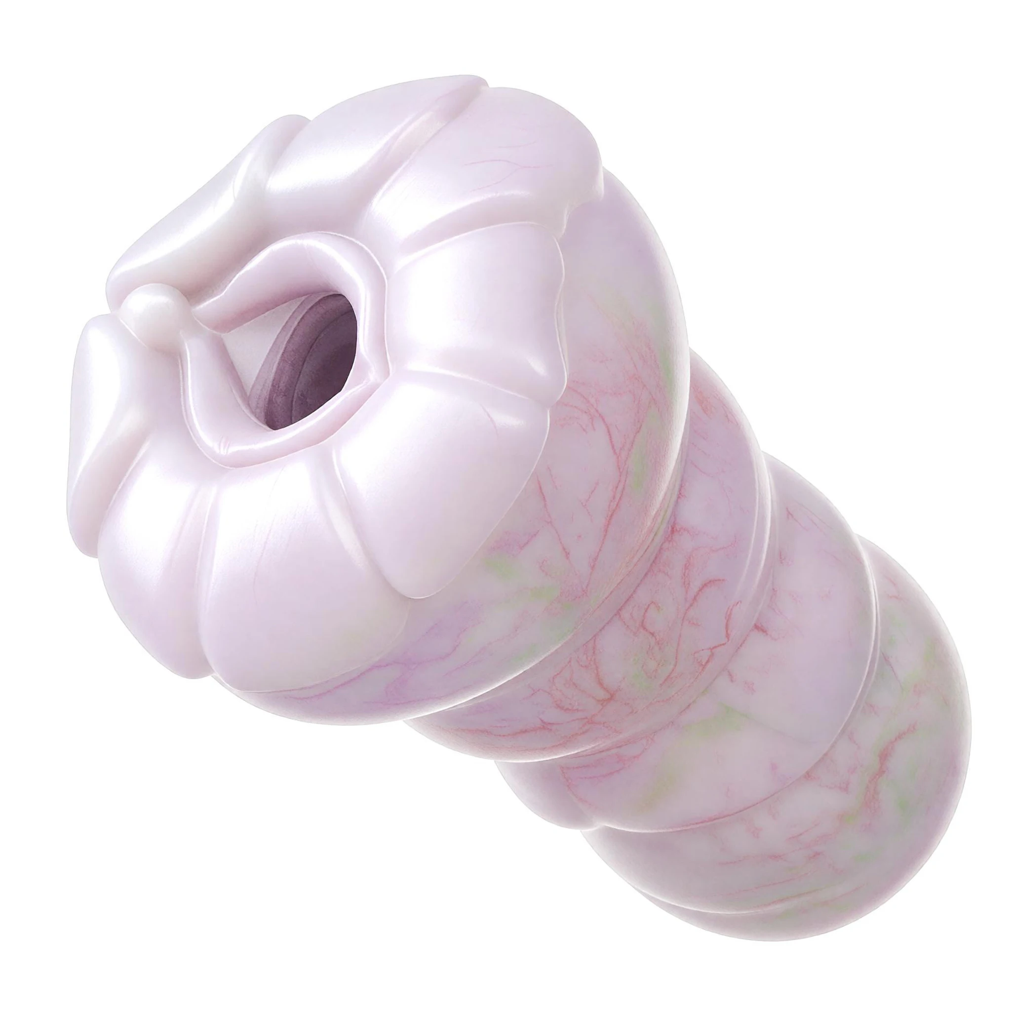 SHAZ Pink Swirl Fantasy Onahole - Soft Turgid Silicone Male Masturbator with Blooming Flower Entrance Texture, Sex Toys for Men