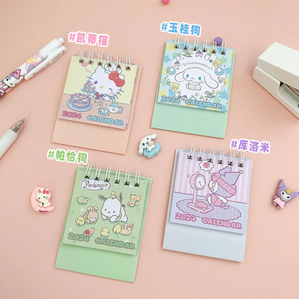 Sanrio Cartoon 2024 Mini Desk Calendar Students Cute Desktop Calendar Office Calendar