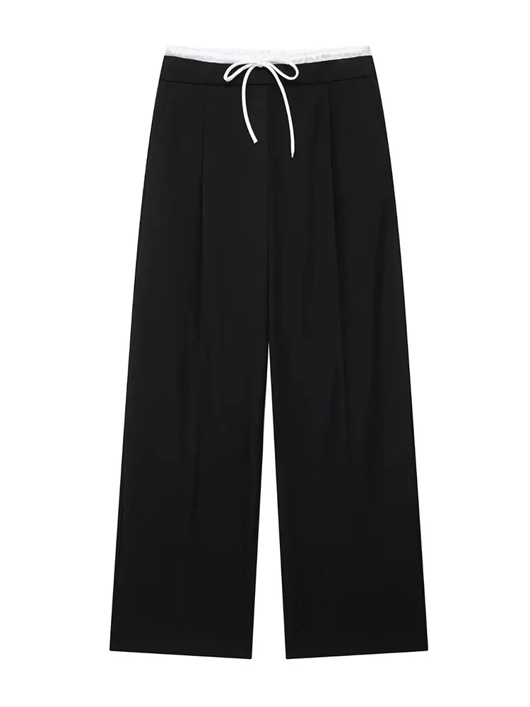 Women's Casual Everyday Pants Simple & Comfortable Black, Khaki, Navy Blue Drawstring Pants