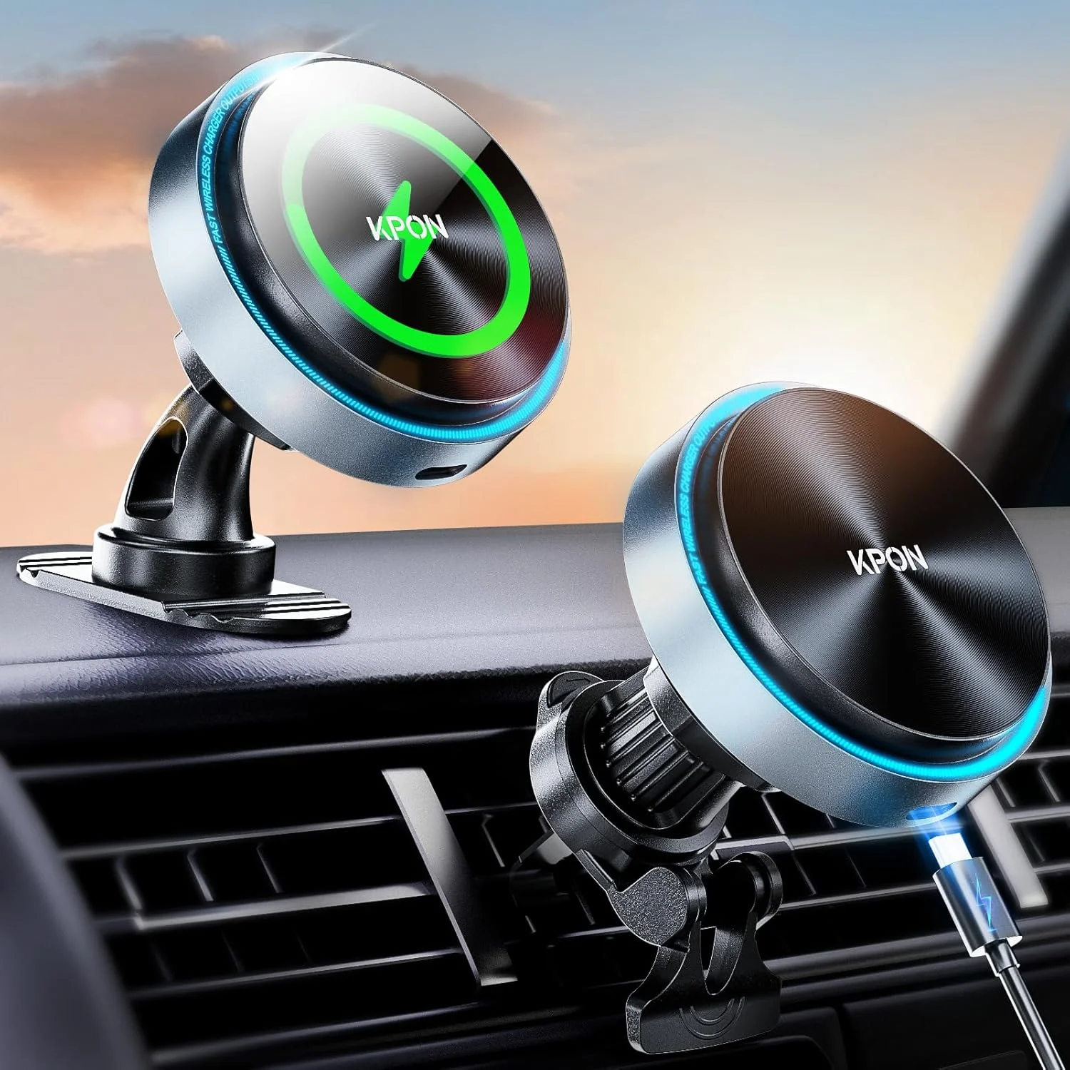 

for Car Charger, 15W Fast Charging Wireless Car Charger ,Vent/Dashboard Phone Holder for 15 Max Plus 14 13 12 / / Case