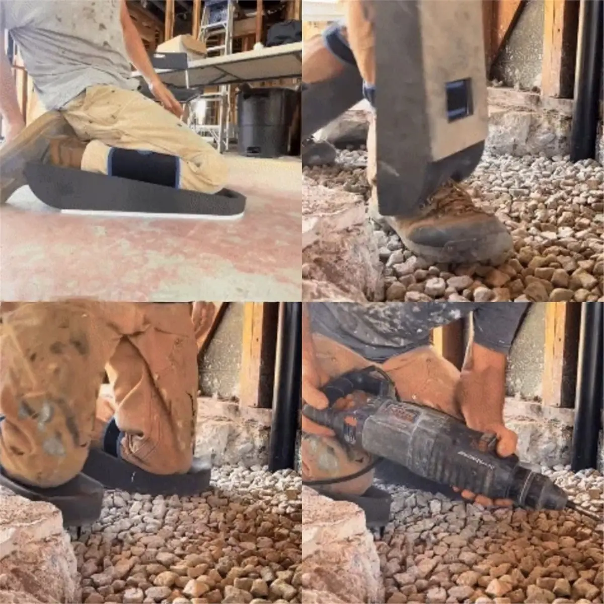 DT81 Self-Supporting Crawler Climber Knee Pads Light Weight Work Kneepads for Attic Crawling Serviceable Cushion Protection