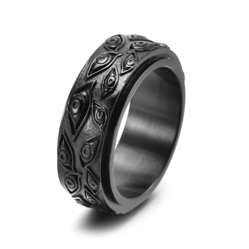 Großhandel Herren Multi-Augen-Spinner-Ring Retro Trendiger 316L Edelstahl Wasserdichter Schmuck Geschenk für Männer – Detail 4