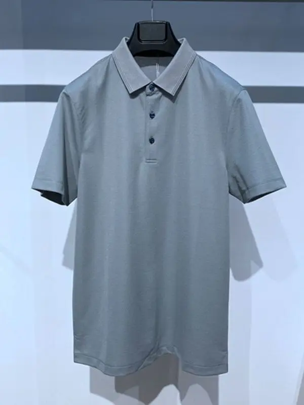 

Summer Thin ort Sve T-irt for Men Casual Soft Skin-friendly Cool Feeling Breathable Versatile Busin Casual Cotton B...