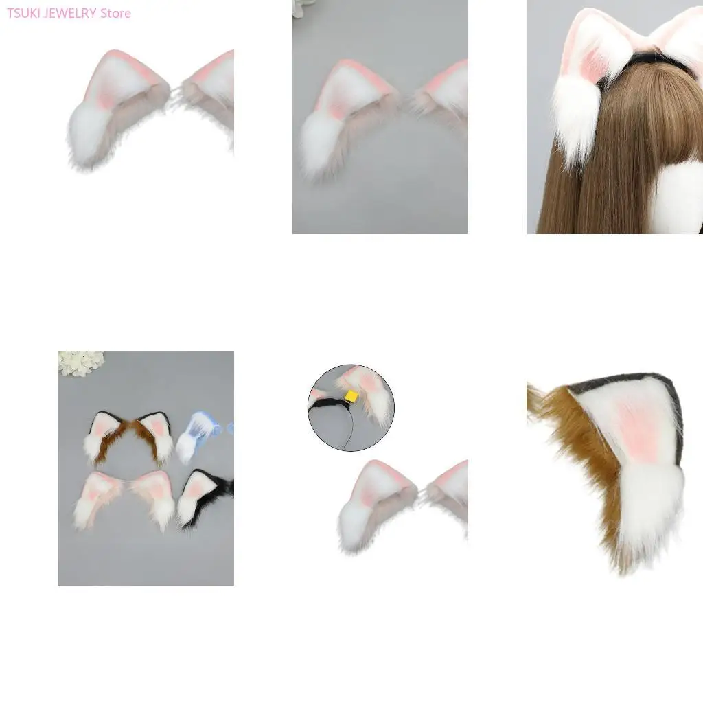 

62KE Electric Moving Ear Hair Hoop Removable Ears Hairband Live Broadcast Cosplay Headband for Teens Woman