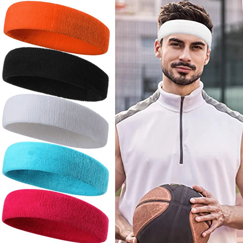 Women Men Headband Sports Yoga Fitness Stretch Sweatband Hair Band Elasticity Towel Headband Headwear Absorb Sweat Head Band