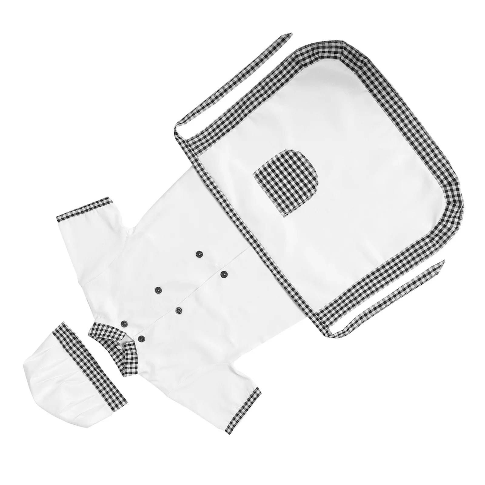 

1Set Toddler Chef Outfit Cute Adjustable Apron and Hat Set for Cooking Baking Role Play Games Kids Pretend Playwear