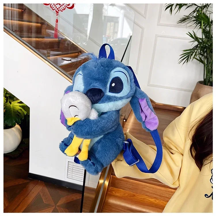 حقيبة ظهر MINISO Ins اليابانية الزرقاء غرزة مضحكة غرزة الكرتون سعة كبيرة حقيبة ظهر الطالب حقيبة مدرسية هدية #5