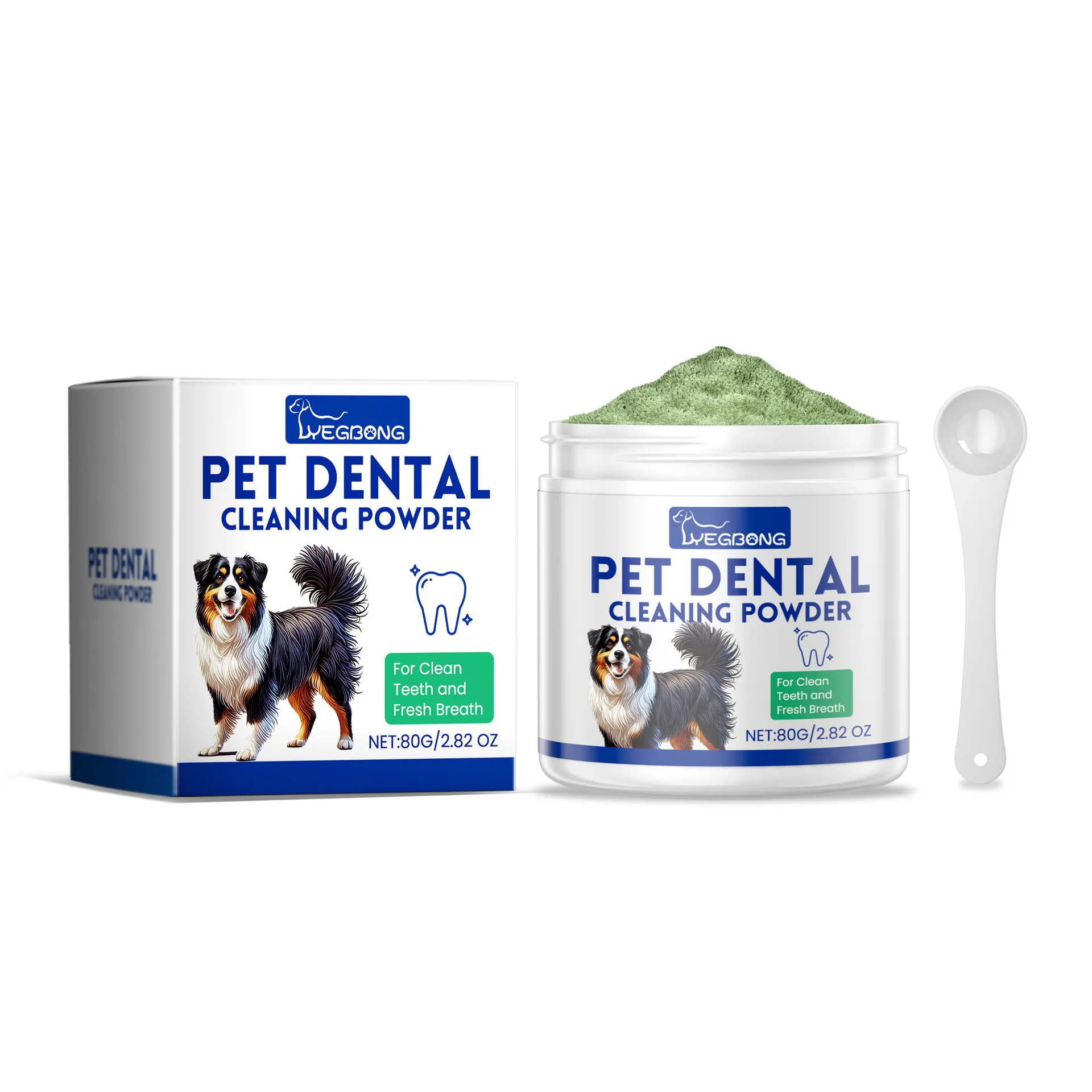 Natural Dog Teeth Cleaning Powder - Gentle Formula for Removing Plaque and Tart, Freshens Breath