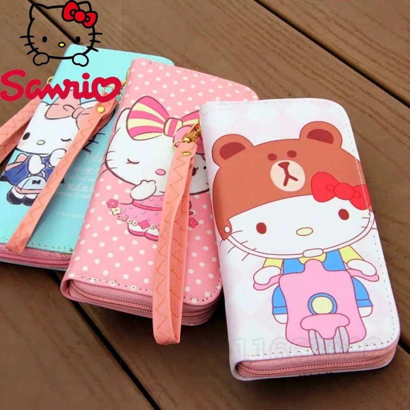  Hello Kitty New Long Wallet Cartoon Cute Children's Wallet Multiple Card Slots Large Capacity Fashion Girl Coin Purse