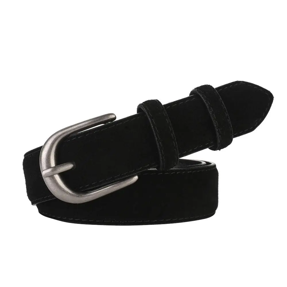 Women Luxury Design Suede Leather Belt Casual Versatile Pin Buckle Waistband Trendy Business Waist Strap