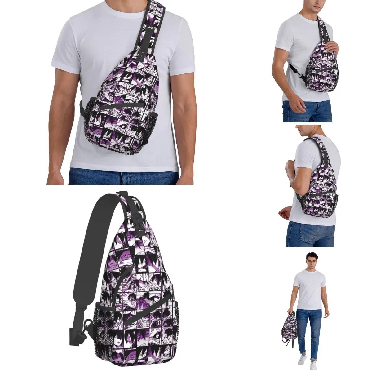 My Hero Academia-bandolera pequeña de Anime Tamaki ajajiki, bolso de hombro, mochila de día para senderismo y viajes al aire libre