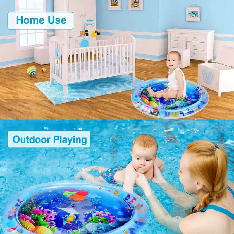 Baby Inflatable Cushion Water Play Mat Toy Infant Tummy Time Playmat Fun Activity Education Toys for Boys Girls Birthday Gift