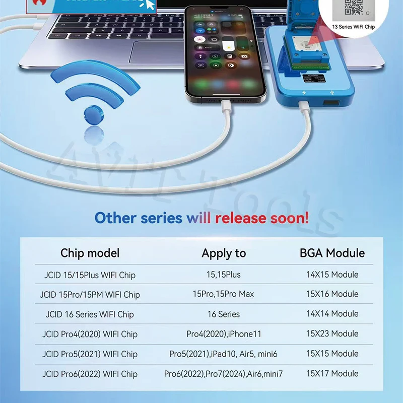JC JCID WIFI-Modul für iPhone 12, 13, 14, 15, 16 Pro MAX, funktioniert mit P15/V1S PRO-Programmierer zum Unbindern und Schreiben von WIFI