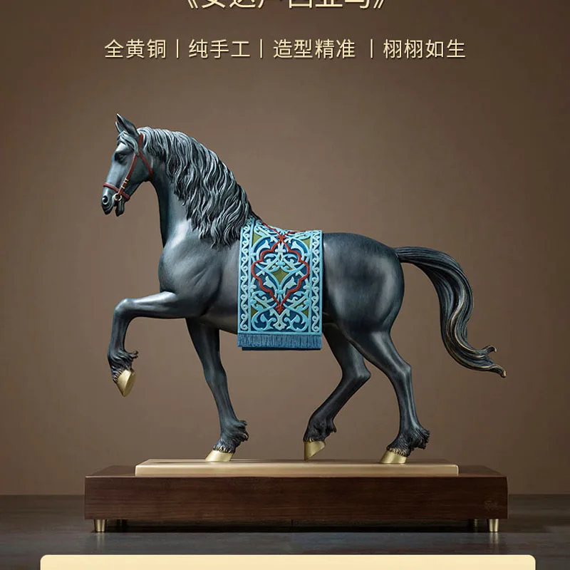 

high grade Decoration art HOME Company shop Saudi Arabia Dubai ROYAL Auspicious GOOD Luck Success horse bronze Sculpture