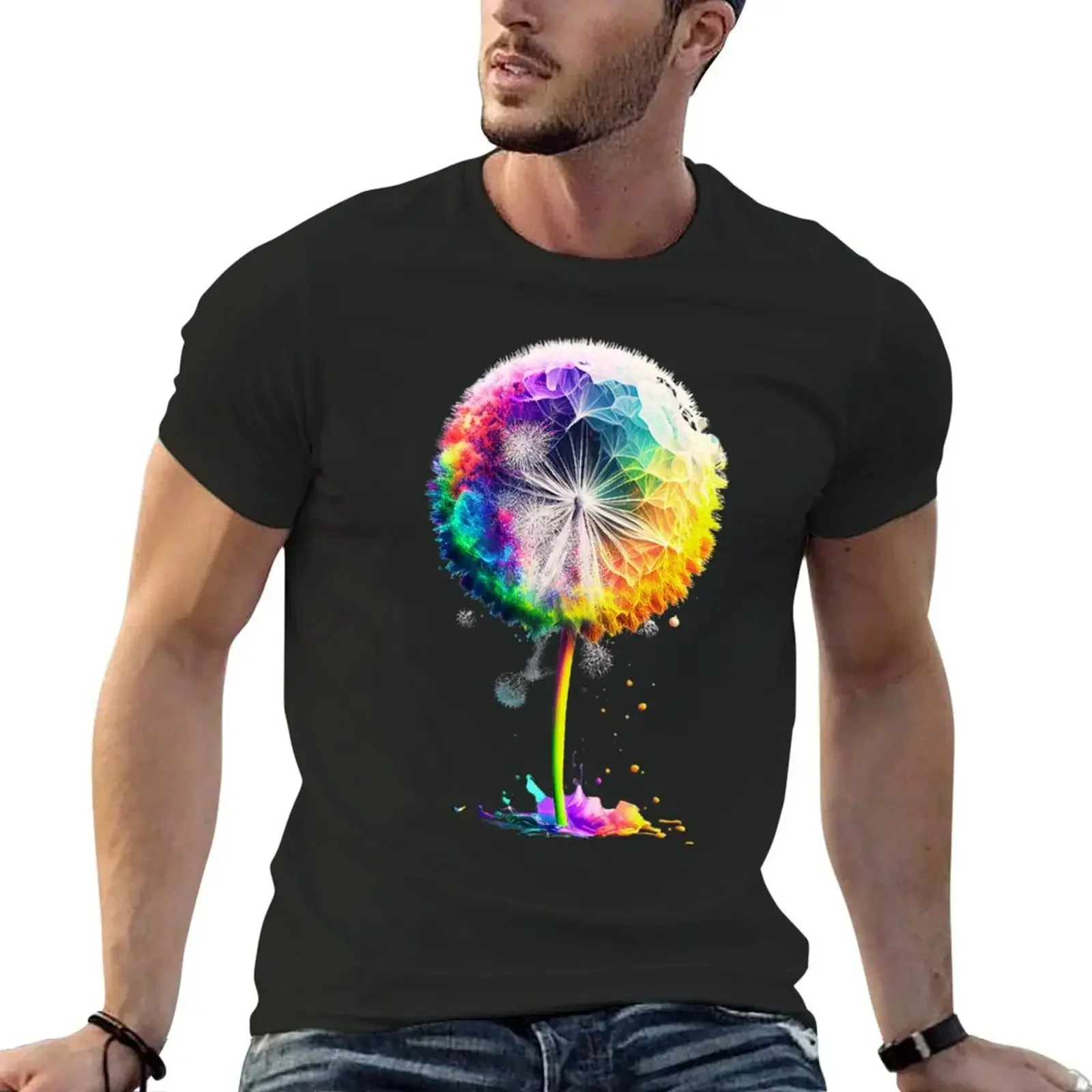 Dandelion T-Shirt street wear kawaii clothes graphics oversized t shirts for men