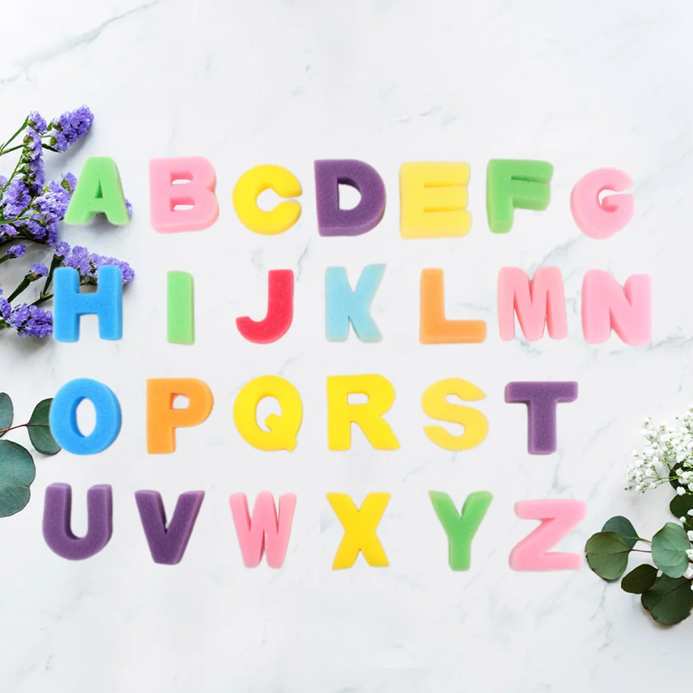 78pcs Creative Early Learning Painting Craft Craft Letters Sponge Toys for Early Learning Sponge Kids