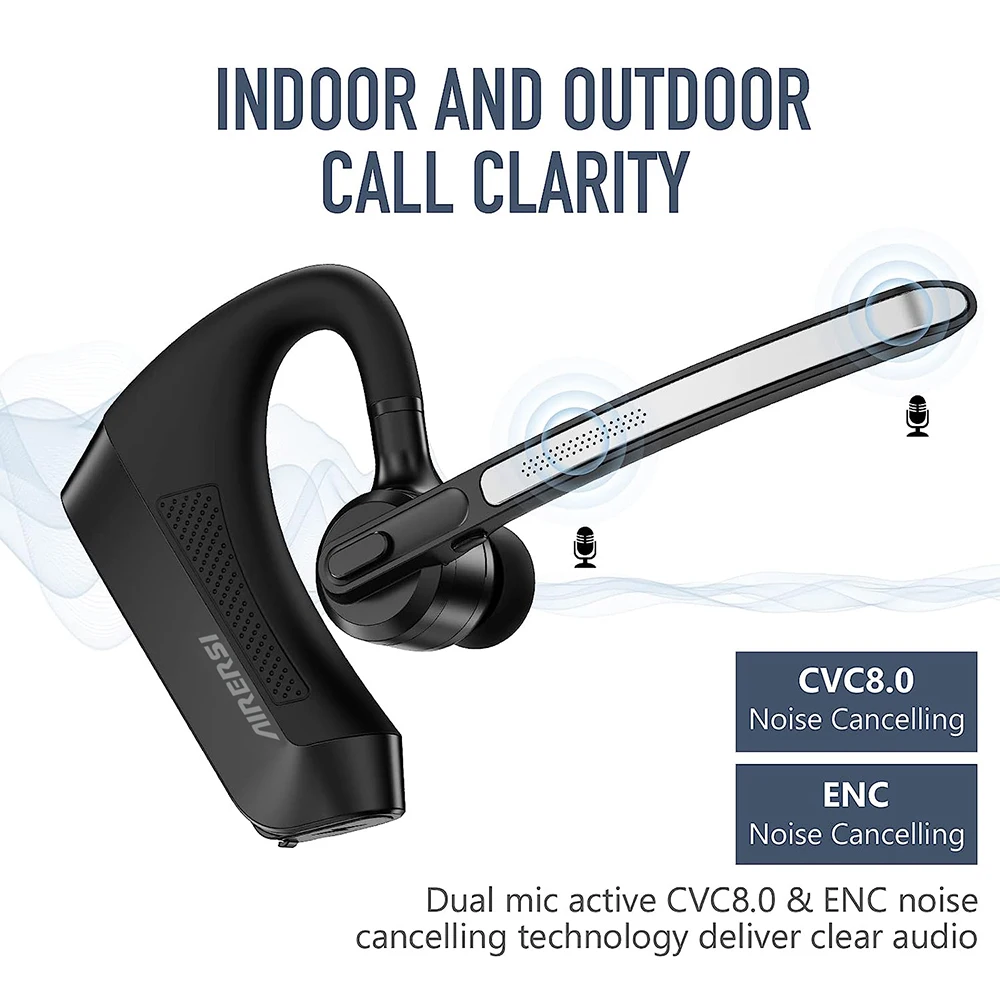 2025 أحدث K21 سماعة رأس بخاصية البلوتوث سماعة لاسلكية ميكروفون مزدوج إلغاء الضوضاء سماعات مع علبة شحن لجميع الهواتف الذكية