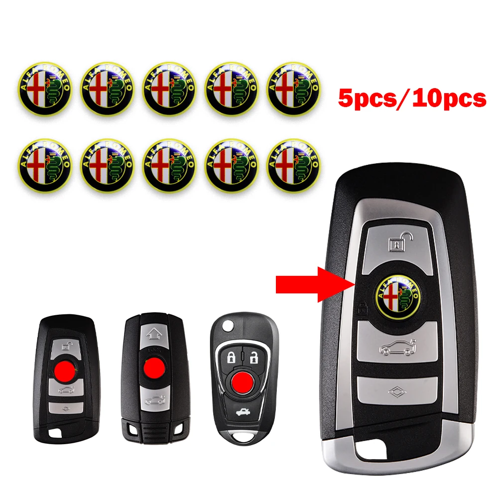 

14mm Car Logo Remote Key Emblem Sticker Decoration Decal Accessories For Alfa Romeo Tonale Stelvio MiTo Giulietta Giulia ALFA 4C