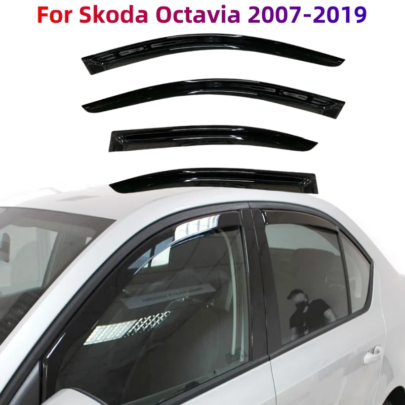 

Для Skoda Octavia 2007-2019 седан аксессуары для стайлинга автомобилей оконный козырек дефлектор отделка окна защита от солнца и дождя черный