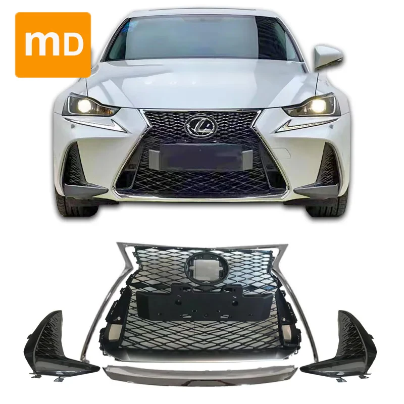 Gloss Black Honeycomb Radiator Grilles Front Bumpers For 2017 Lexus IS300/200/250 Body Kit Guard Car Accessories Upgrade