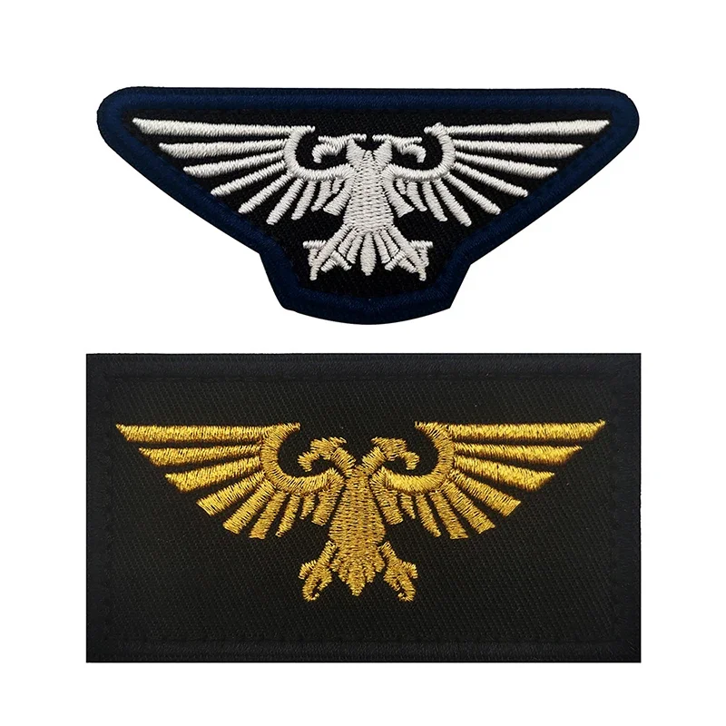 Double-headed Eagle Funny Tactical Military Morale Embroidery Applique War Hammer 40K Palatine Aquila Imperial Patch Hook Emblem