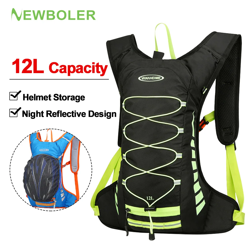 

New 12L Outdoor Sport Bike Cycling Running Hiking Hydration Bag Storage Helmet Pack Waterproof UltraLight Bladder Backpack