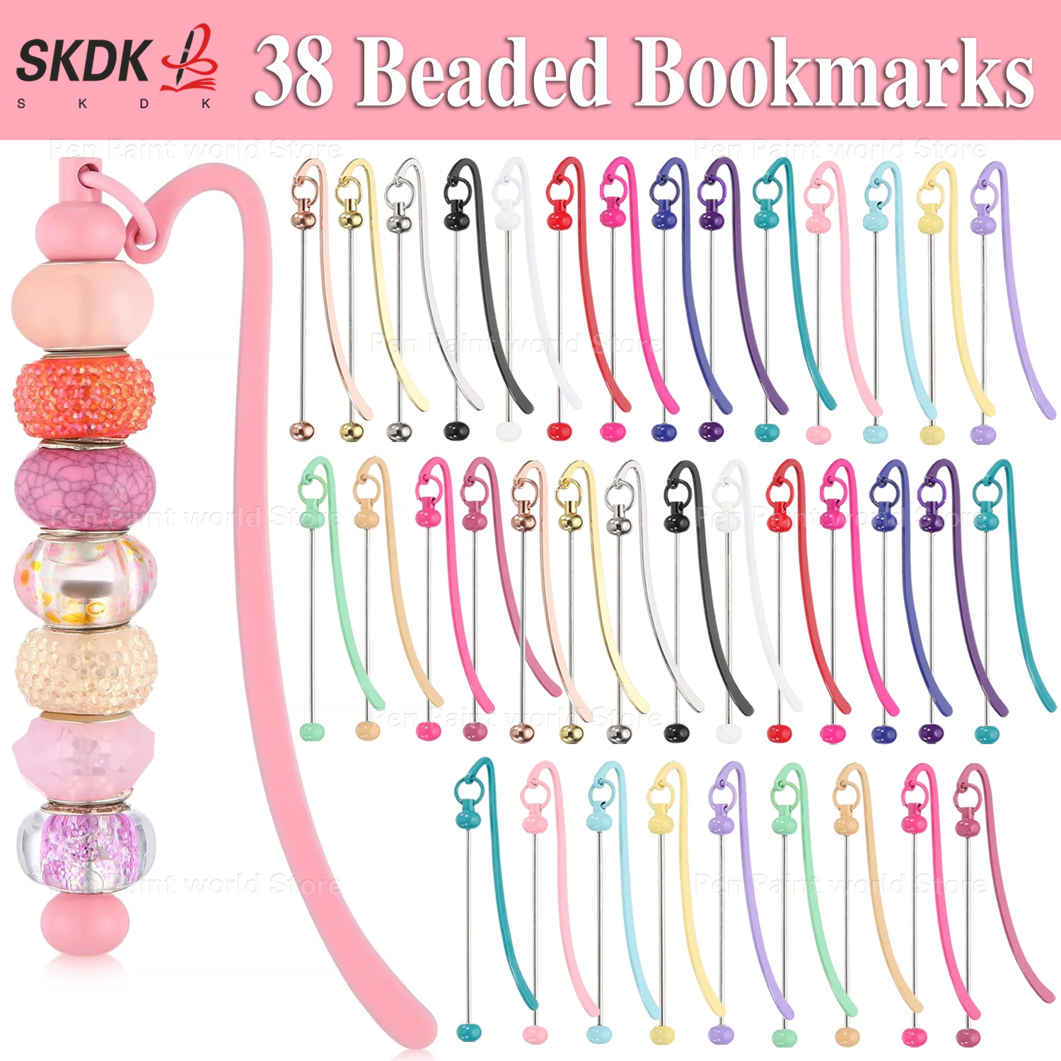 

38 шт. яркие металлические закладки в 19-цветной коллекции-аксессуары для чтения своими руками из бисера для детей и подростков