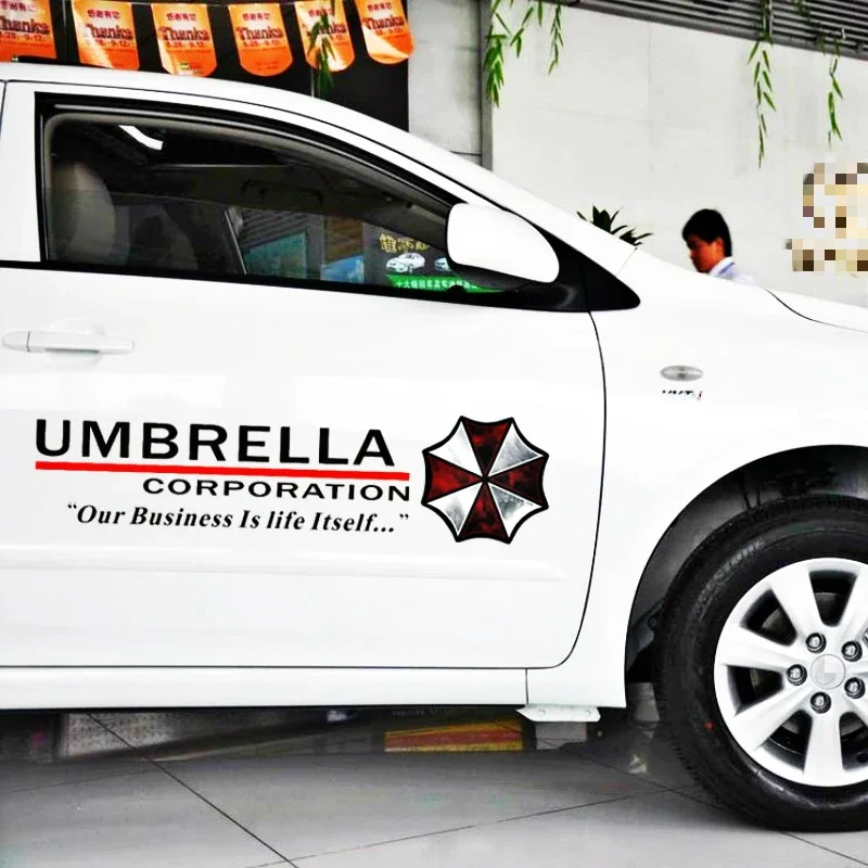 Umbrella Corporation 반사 자동차 사이드 도어 스티커 데칼 폭스 바겐 폴로 골프 아우디 A3 포커스 2 용 재미있는 액세서리