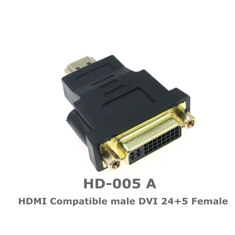 HDMI-compatible female to Bidirectional DVI D 24+5/24+1 male UP Down elbow Cable Connector Converter for Projector HDMI to DVI