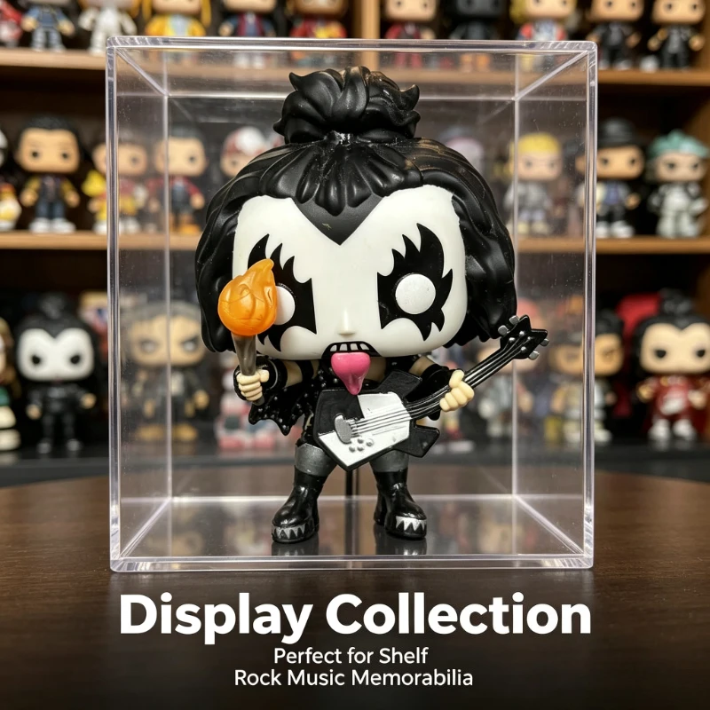 KISS Band Demon Rock Star Figurine Fire Tongue Guitar Resin Statue Desktop Ornament Rock Fan Collection Gift