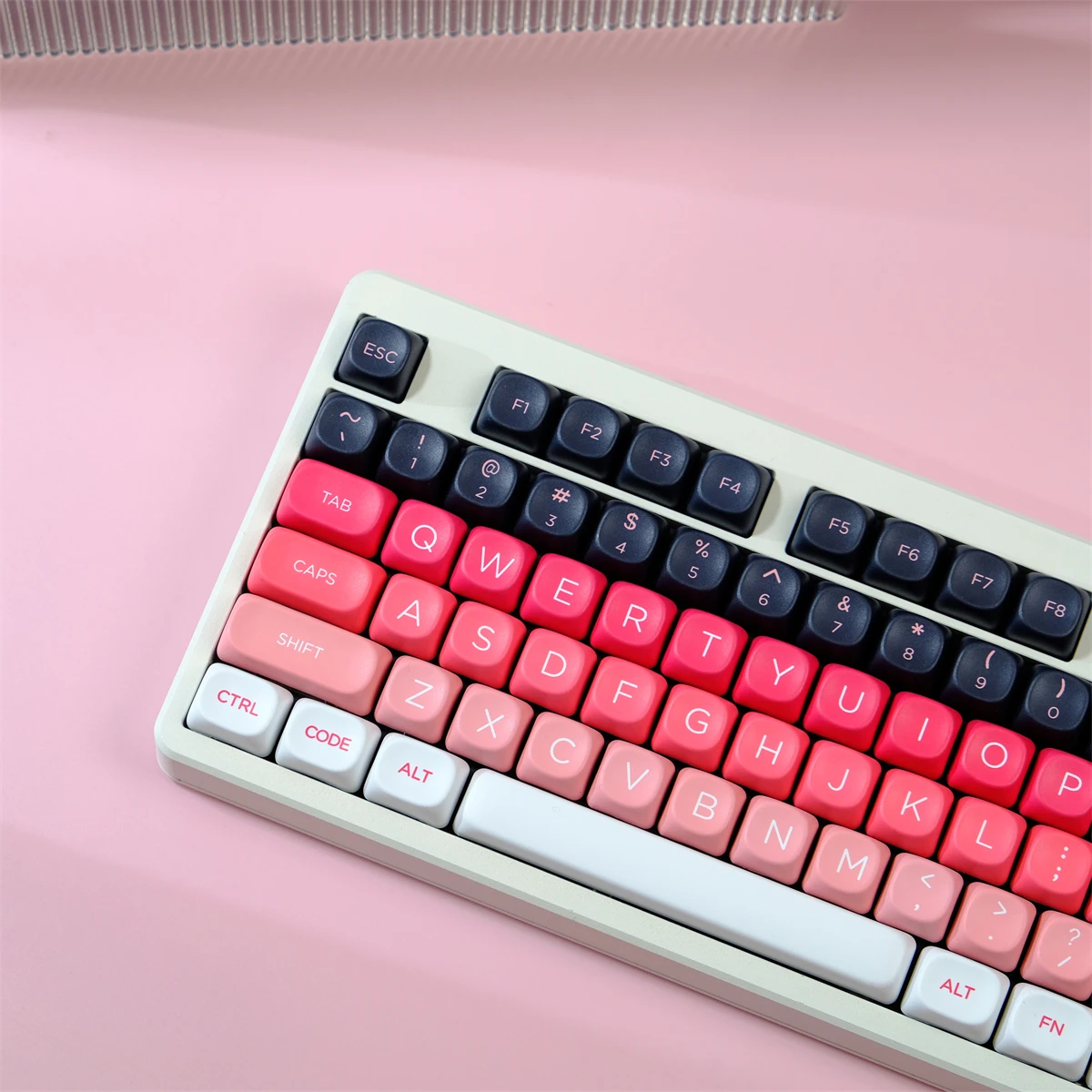 Imagem -03 - Teclas Memórias Rosa Cor Gradiente Keycaps Sublimação de Tinta Moa Perfil Pbt Keycaps para Interruptores mx Teclado Mecânico de Jogos 126