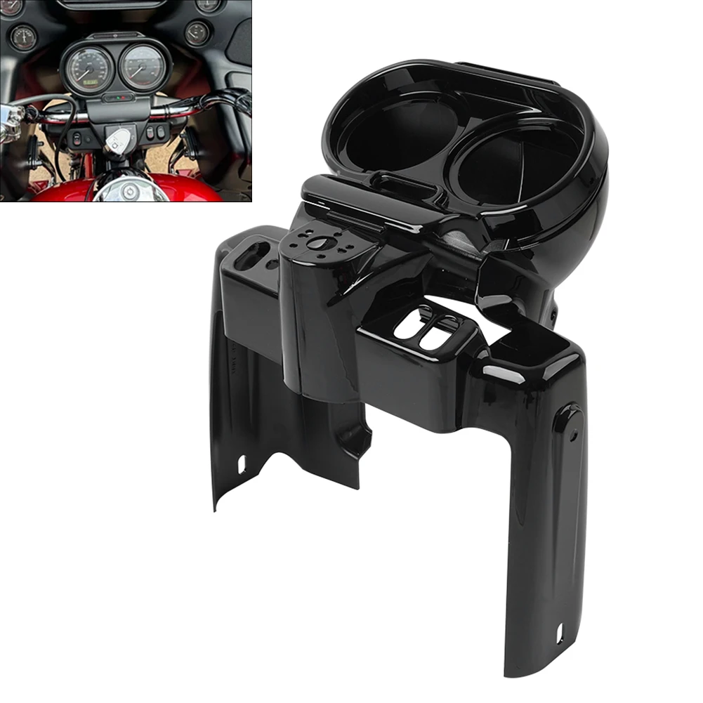 Motorcycle Gauge Housing Cover Nacelle Speedo Housing Fairing Glossy Black For Harley Road Glide 1998-2013 view 2