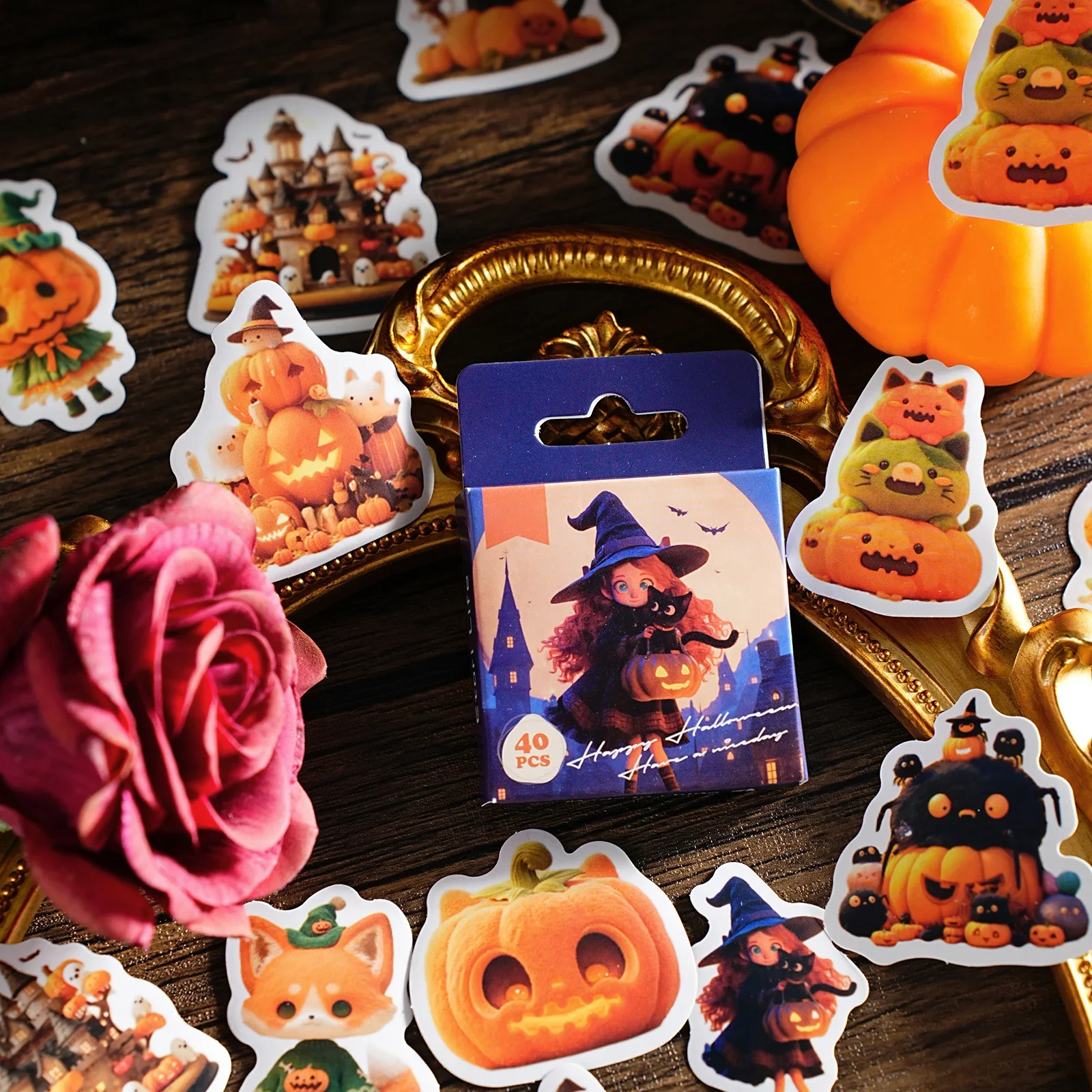 Mr. Paper, 40pcs/pack, Christmas and Halloween Themed Stickers, Cute Cartoon Animal Fruit Decoration Sealing Stickers