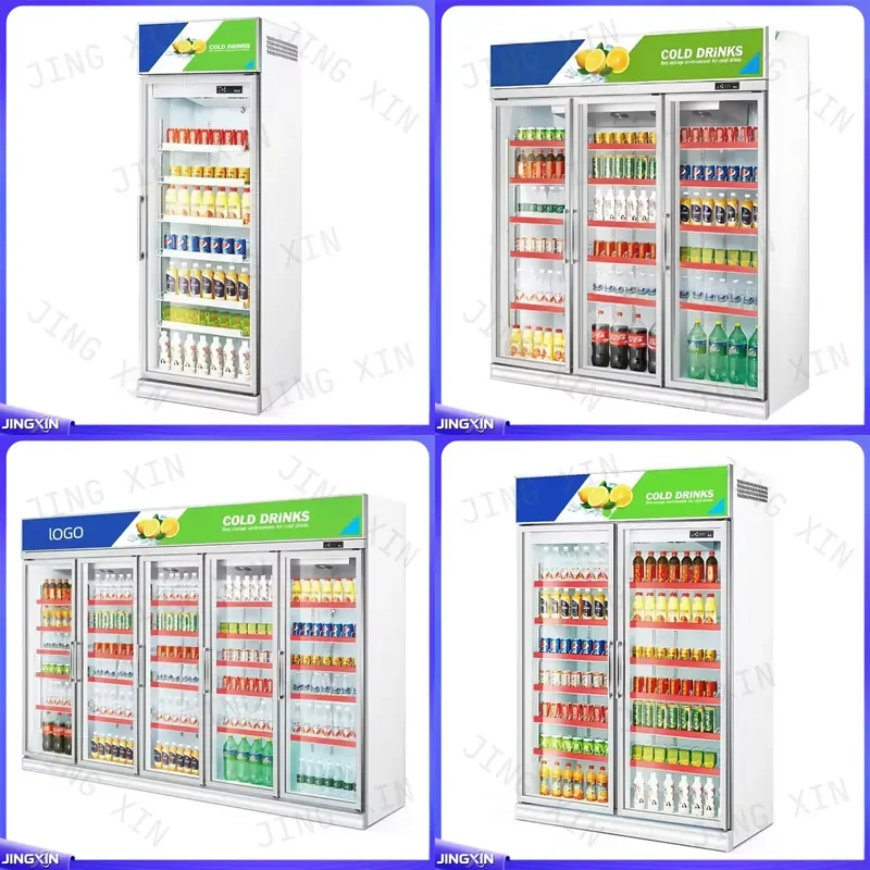 Custom for Commercial Upright Beverage Cooler Refrigerator Multi Style Display Fridge for Supermarket Store Shop