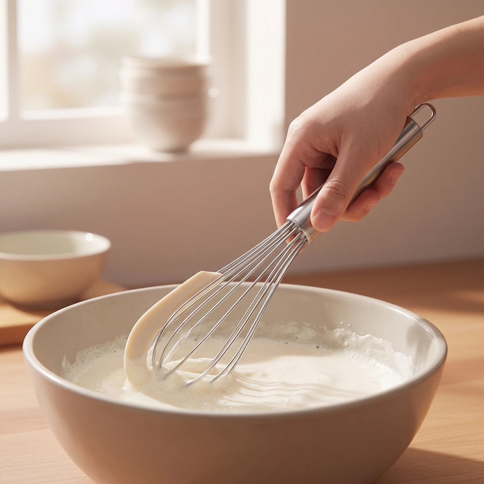 Whisk with Silicone Scraper Stainless Steel Balloon Whisk Utensil Easy to Clean Heat Resistant for Bakers, Baking, Cooking