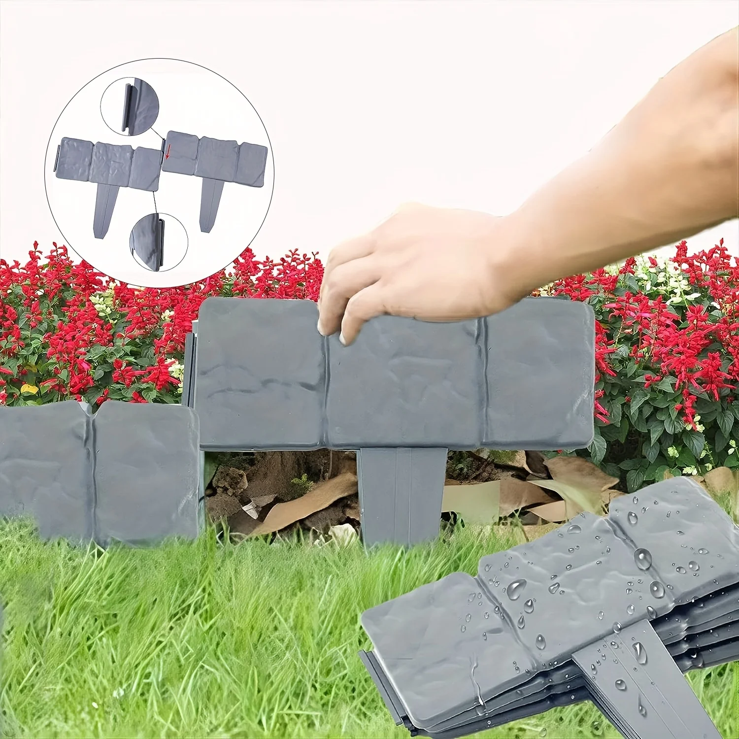 10Pcs Grey Stone Ef… - image