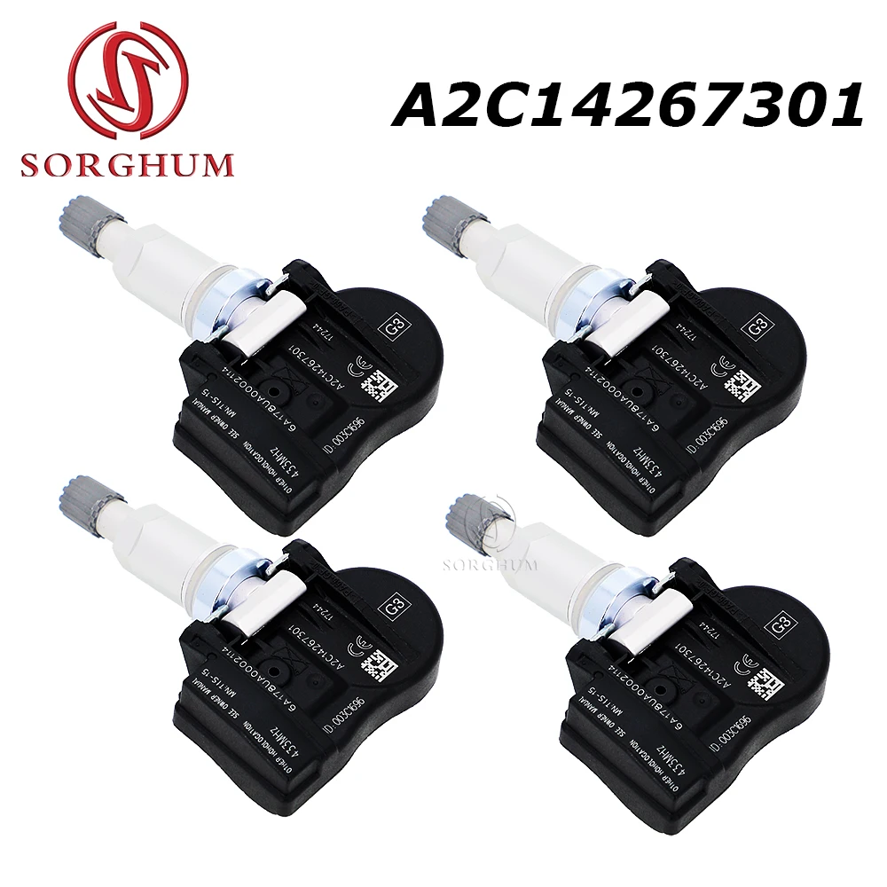 A2C14267301 Car TPMS Tire Pressure Sensor For DR 5 6 F35 Geely Emgrand GS X3 GE GC9 Chery Tiggo 3 5 7 8 QOROS 3 5 7 433MHz