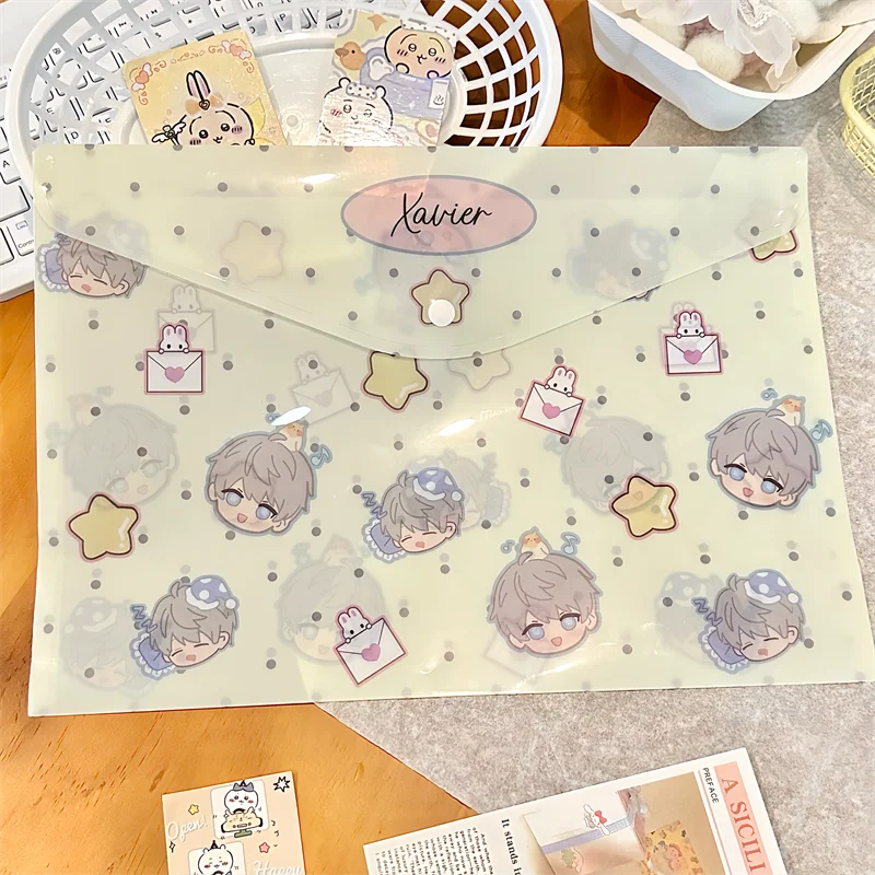 Game Love and Deepspace Cartoon A4 File Bag Transparent Test Paper Stationery Storage Bag Xavier Rafayel Shen Xinghui Qi Yu Gift