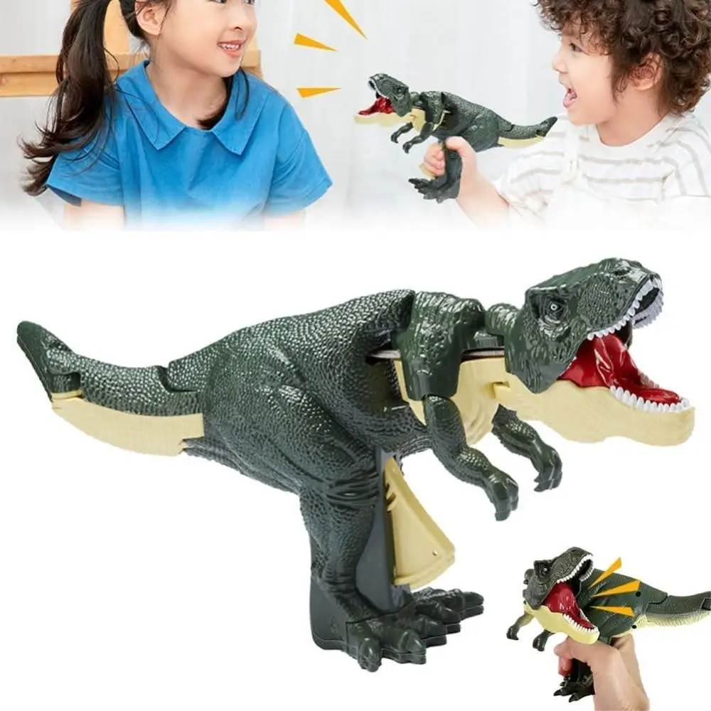 Plastic Pressing Dinosaur Toy Head and tail Movement Hand-operated Swing Dinosaur Toys Simulated Simulation Explorative Dinosaur