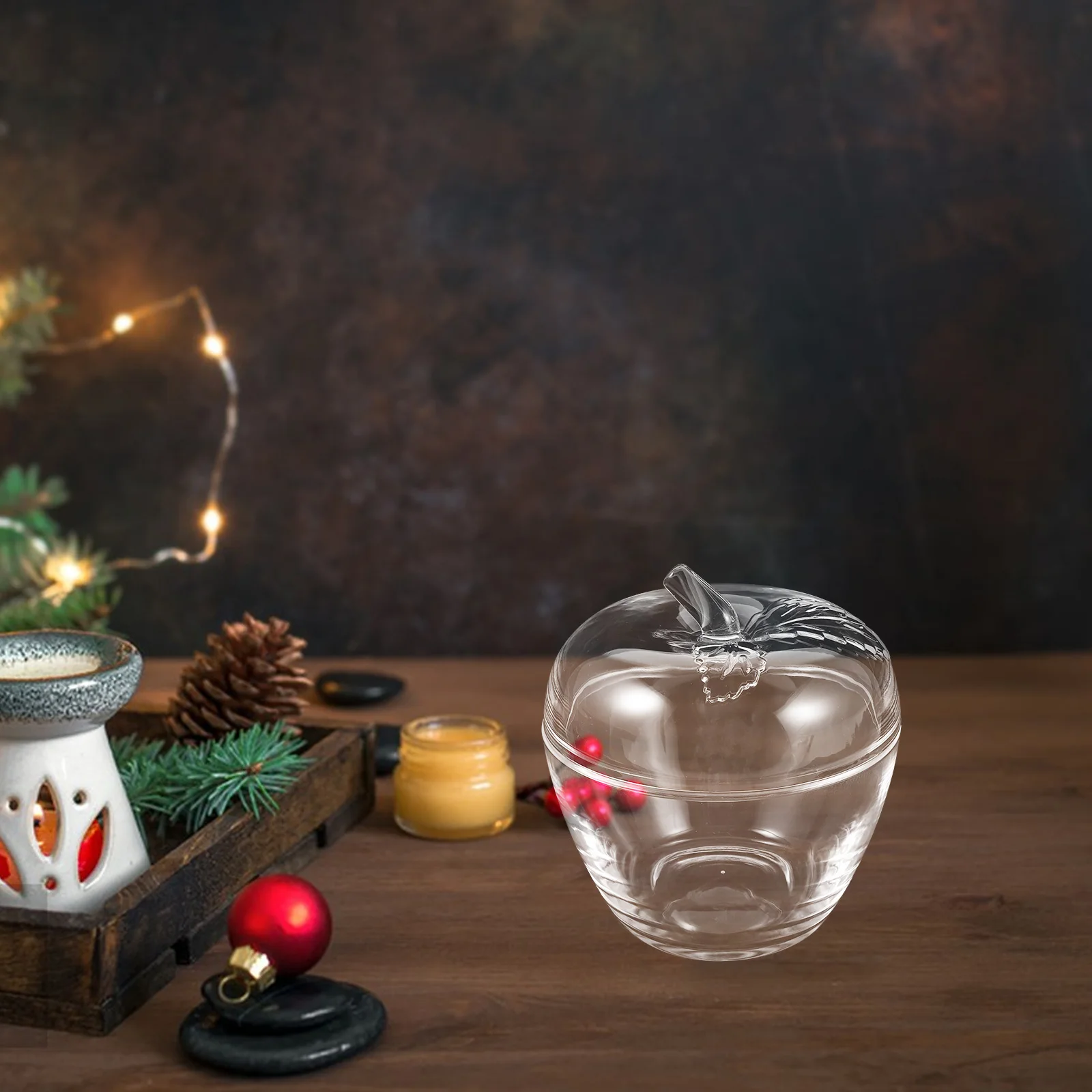 

Christmas Eve Plastic Candy Jar Clear Storage Box with Lid Holiday Candy Packaging Container Teacher Present Back to School